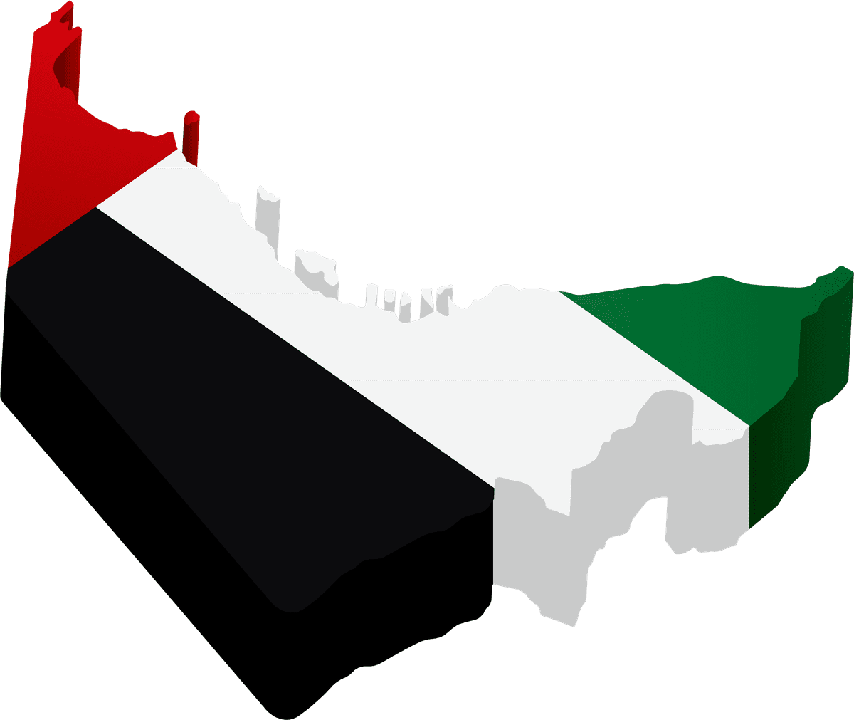 Illustrated 3D map of the United Arab Emirates