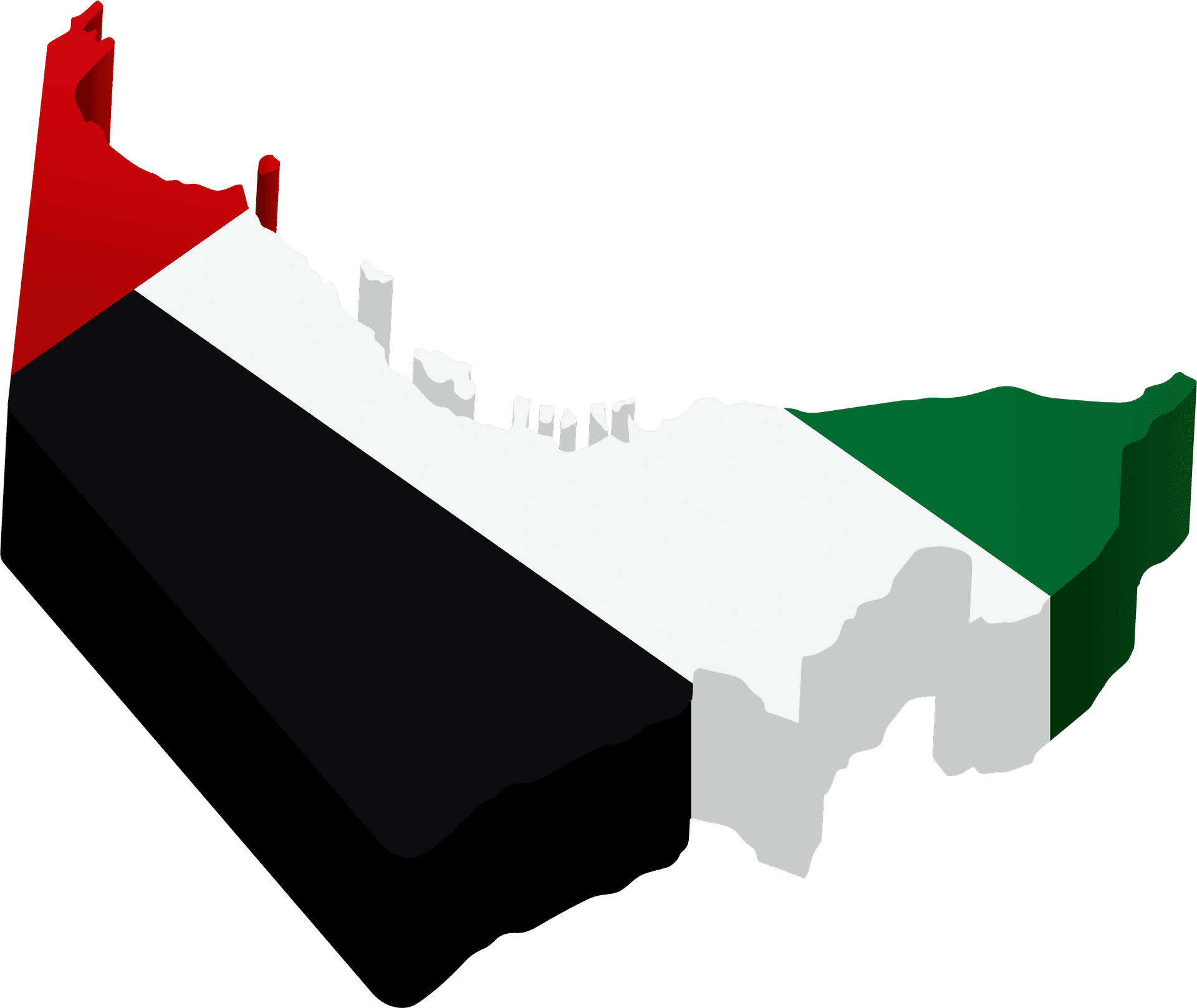 Illustrated 3D map of the United Arab Emirates